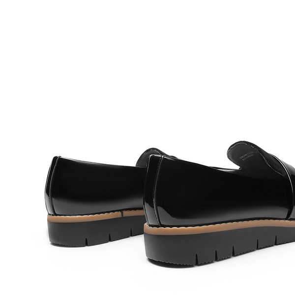 Women’s Classic Vegan Leather Loafers - BLACK-PAT - 4