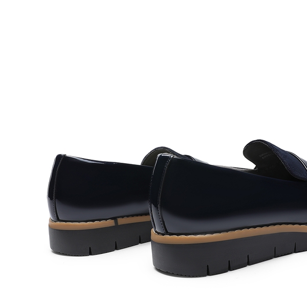Women’s Classic Vegan Leather Loafers - NAVY-PAT - 4