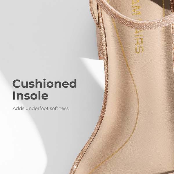 Women’s Wide-Toe Adjustable Buckle Low-Heel Sandals - GOLD - 4