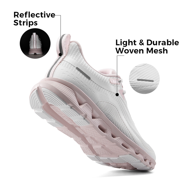 [Air Plush] Women's Breathable Athletic Sneakers - WHITE - 5