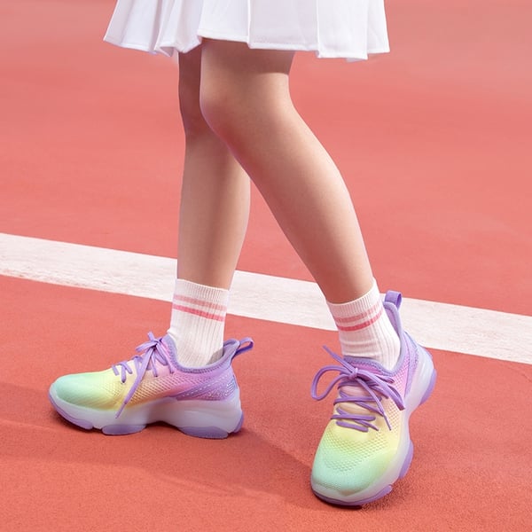 [Sparkle Pop] Kids Jelly Sole Lightweight Slip-On Sneakers - RAINBOW PURPLE - 6