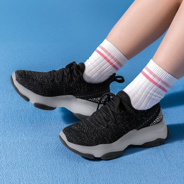 [Sparkle Pop] Kids Jelly Sole Lightweight Slip-On Sneakers - BLACK - 7