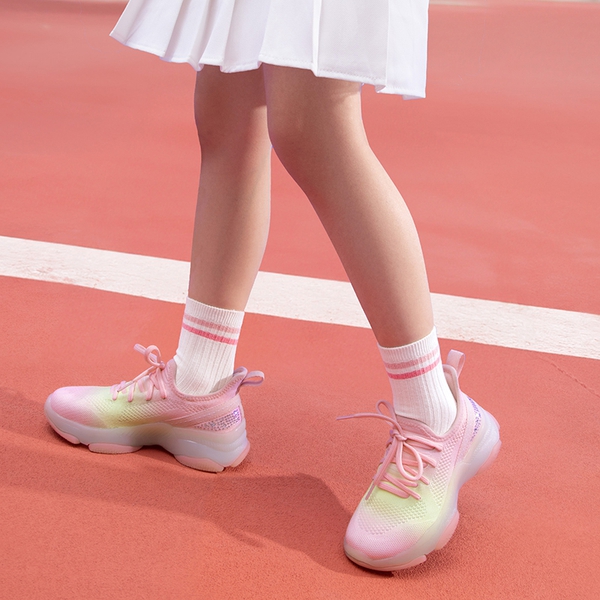 [Sparkle Pop] Kids Jelly Sole Lightweight Slip-On Sneakers - RAINBOW  PINK - 6