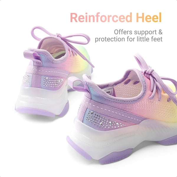 [Sparkle Pop] Kids Jelly Sole Lightweight Slip-On Sneakers - RAINBOW PURPLE - 2