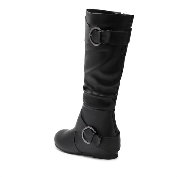 Low Heel Knee High Boots - BLACK - 4
