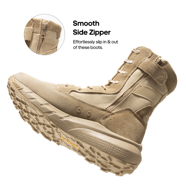 Men’s Tactical Combat Work Boots - SAND - 5