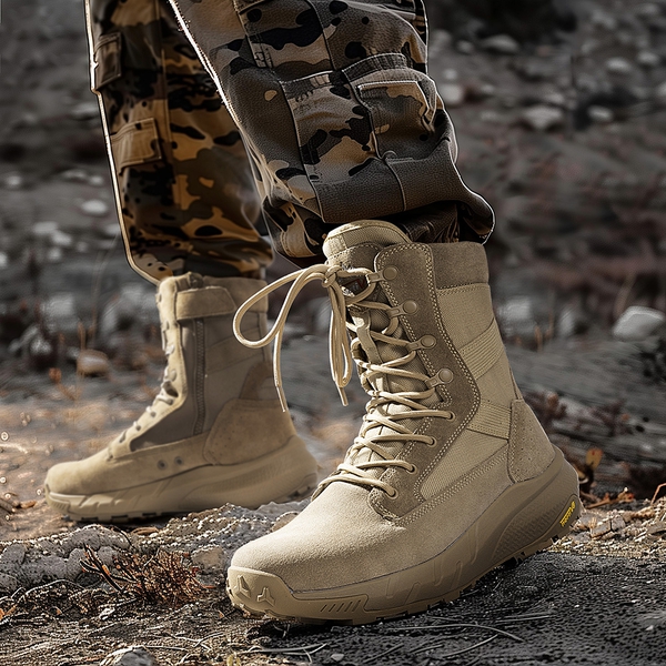 Men’s Tactical Combat Work Boots - SAND - 7