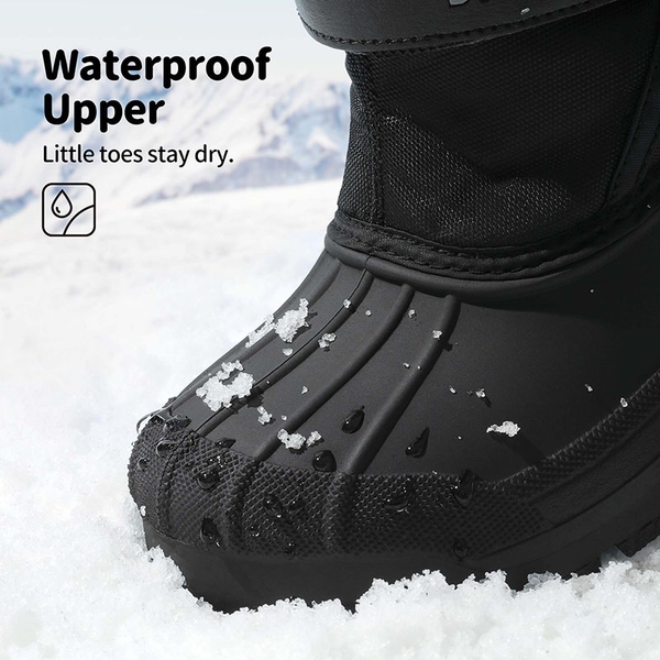Girls & Boys Waterproof Snow Boots - BLACK - 1
