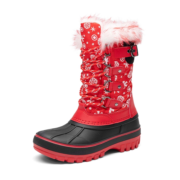 Kids Waterproof Snow Boots - RED/BLACK -  0