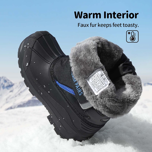 Girls & Boys Waterproof Snow Boots - BLACK ROYAL - 2