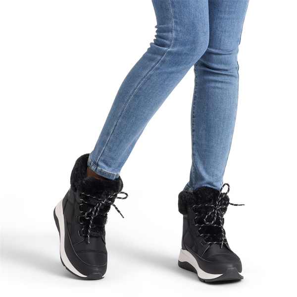 Faux Fur Winter Ankle Boots - DARK GREY - 6