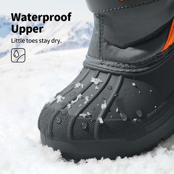 Girls & Boys Waterproof Snow Boots - GREY - 1