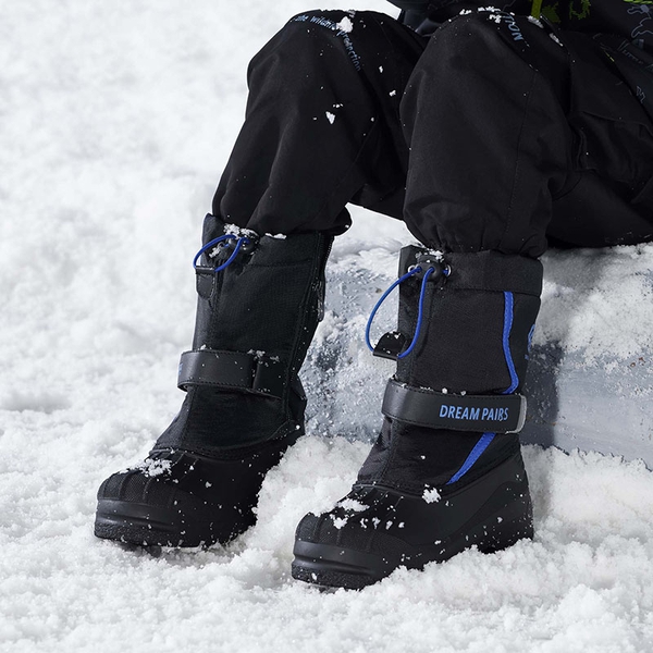 Girls & Boys Waterproof Snow Boots - BLACK ROYAL - 4