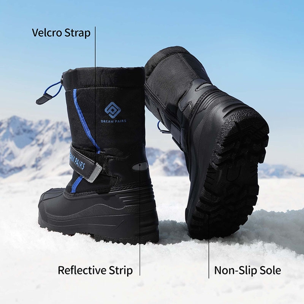 Girls & Boys Waterproof Snow Boots - BLACK ROYAL - 3