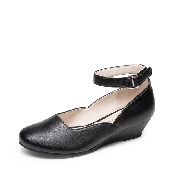 Girls’ Glitter Strap Comfort Pumps - ALL BLACK -  0