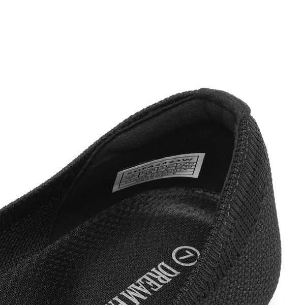Ascenelle Women’s Round-Toe Arch-Support Ballet Flats Knit Edition - BLACK-KNIT - 3