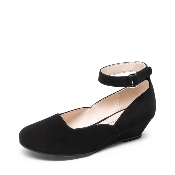 Girls’ Glitter Strap Comfort Pumps - BLACK -  0