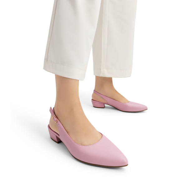 Women’s Elegant Pointed Toe Slingback Pumps - LIGHT PINK - 7