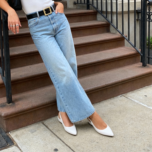 Women’s Elegant Pointed Toe Slingback Pumps - WHITE - 2