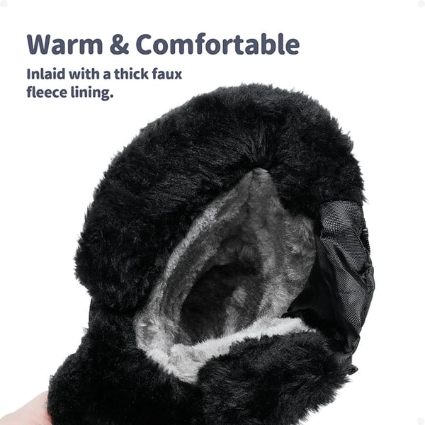 Kids Ankle Waterproof Snow Boots - BLACK - 3