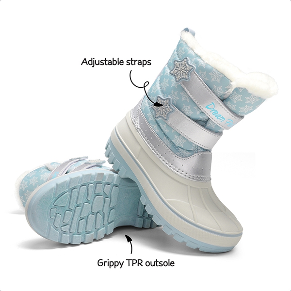 Kids Ankle Waterproof Snow Boots - LIGHT BLUE/WHITE - 1