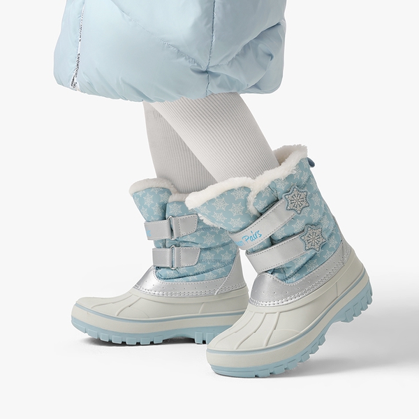 Kids Ankle Waterproof Snow Boots - LIGHT BLUE/WHITE - 4