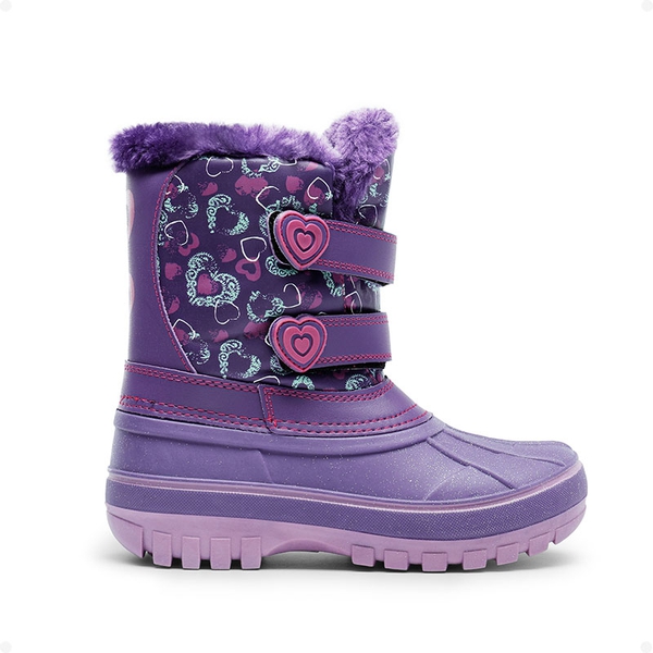 Kids Ankle Waterproof Snow Boots - PURPLE - 1