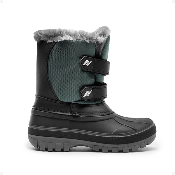 Kids Ankle Waterproof Snow Boots - BLACK GREY - 1
