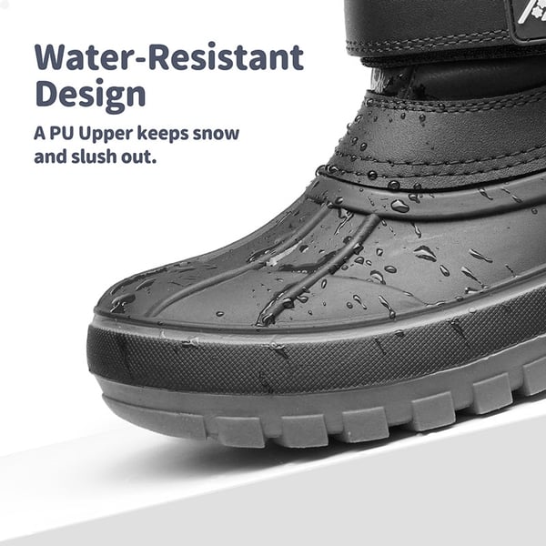 Kids Ankle Waterproof Snow Boots - BLACK - 2