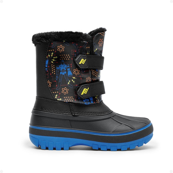 Kids Ankle Waterproof Snow Boots - BLACK ROYAL - 1