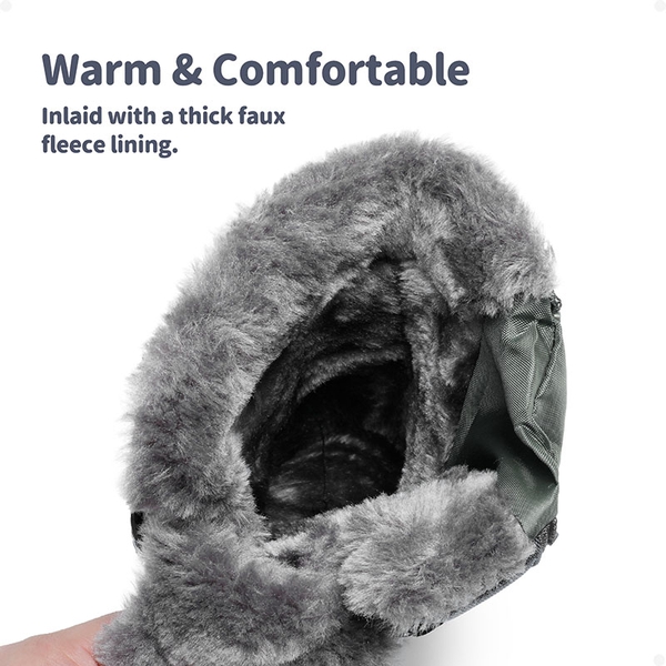 Kids Ankle Waterproof Snow Boots - BLACK GREY - 3