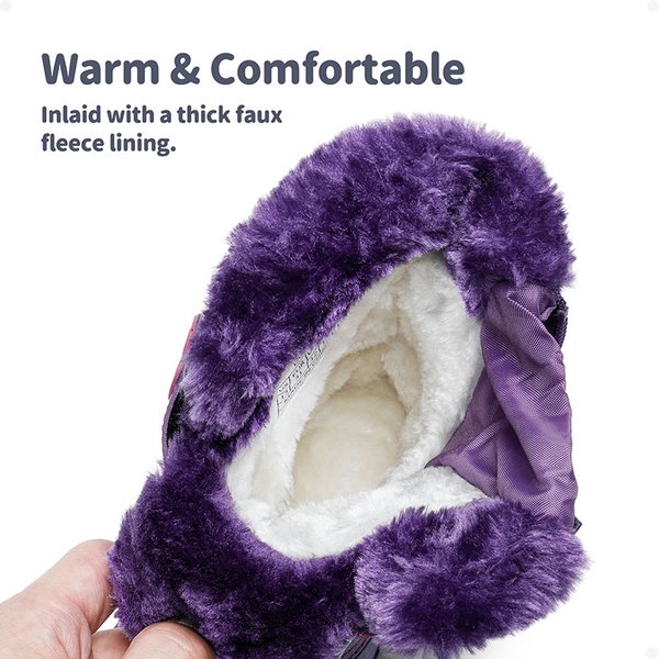 Kids Ankle Waterproof Snow Boots - PURPLE - 3