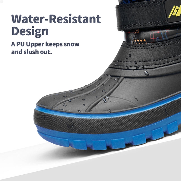 Kids Ankle Waterproof Snow Boots - BLACK ROYAL - 2