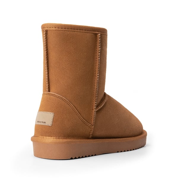 [FuzzyClassic Mid Boot] Suede Mid Calf Snow Boots - CHESNUT - 2