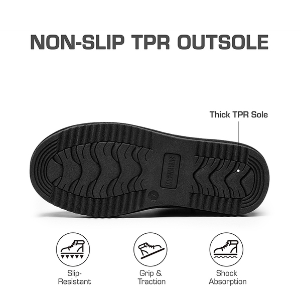 [FuzzyClassic Mid Boot] Suede Mid Calf Snow Boots - BLACK - 5