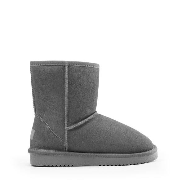 [FuzzyClassic Mid Boot] Suede Mid Calf Snow Boots - GREY - 1