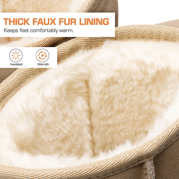 [FuzzyClassic Mid Boot] Suede Mid Calf Snow Boots - SAND - 3