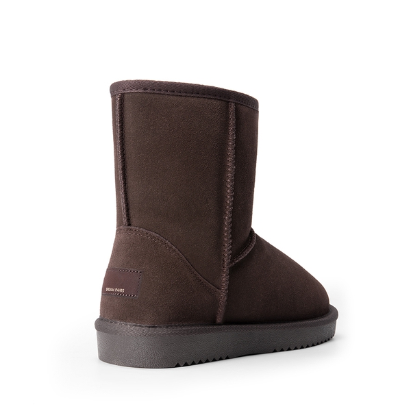 [FuzzyClassic Mid Boot] Suede Mid Calf Snow Boots - BROWN - 2