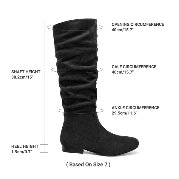 Flat Knee High Boots - BLACK - 4