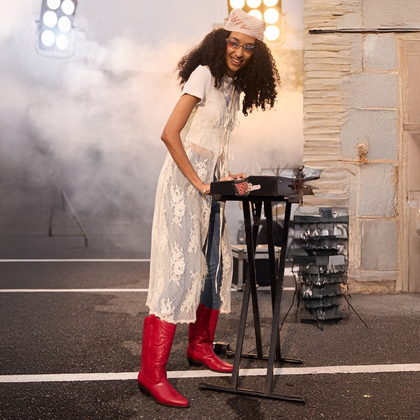 Mid Calf Western Cowboy Boots - RED - 9