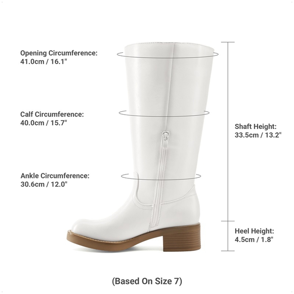 Dreamy Women’s Square Toe Knee-High Boots - WHITE - 3