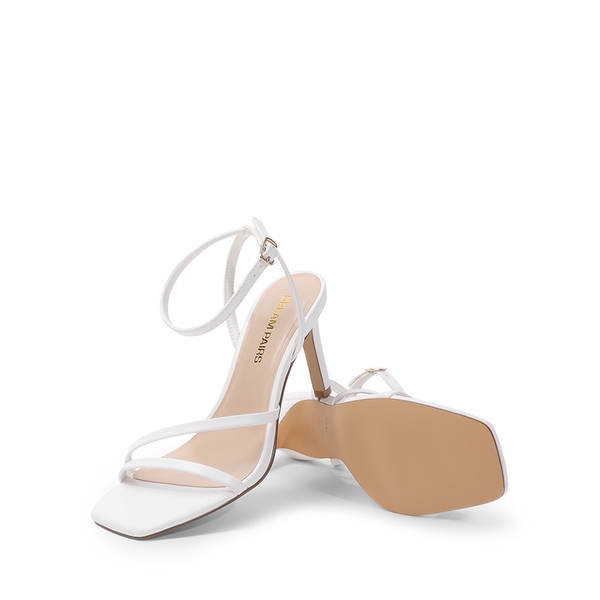 Women’s Strappy Stiletto Heeled Sandals - WHITE - 4
