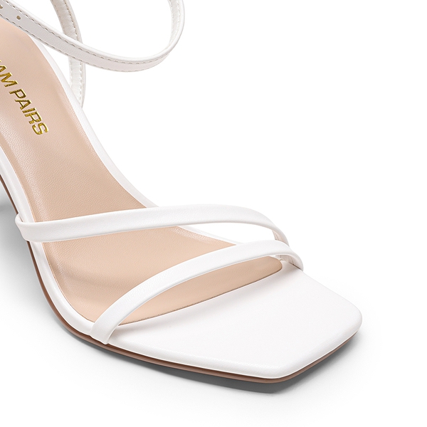 Women’s Strappy Stiletto Heeled Sandals - WHITE - 2