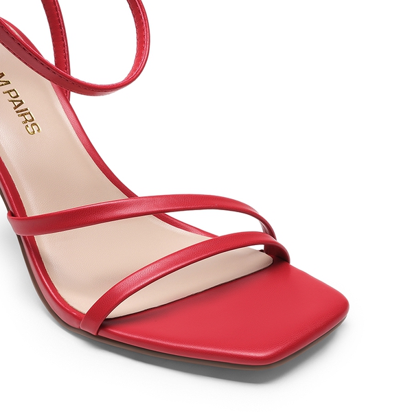 Women’s Strappy Stiletto Heeled Sandals - RED - 2
