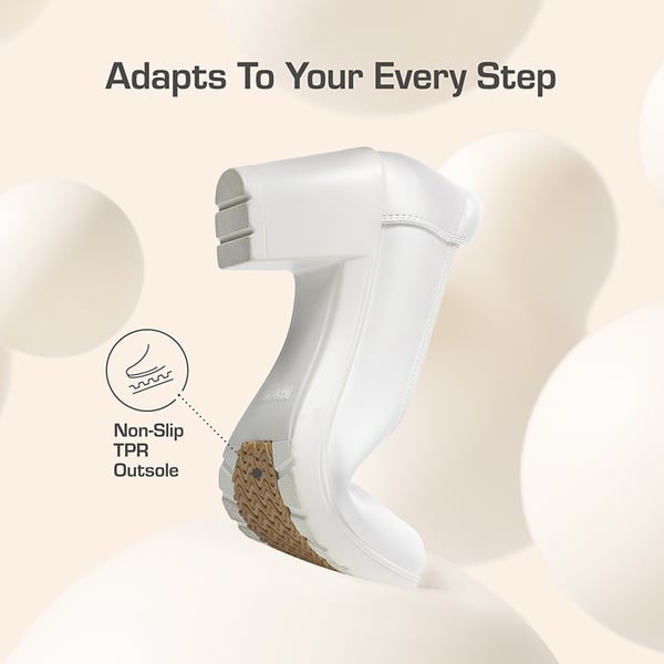 [Stand All Day Pumps] Edena Chunky Low Block Heel Pumps - WHITE - 4