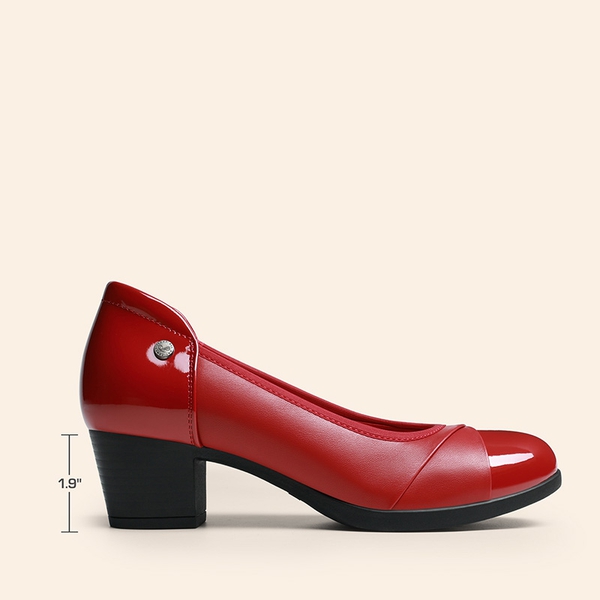 Ascenelle Comfortable Low-Heel Memory Foam Pumps - RED - 3