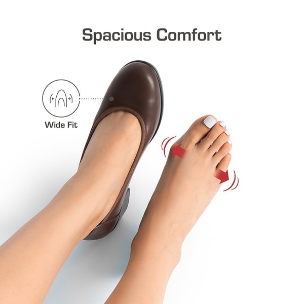 [Stand All Day Pumps] Edena Chunky Low Block Heel Pumps - BROWN - 6