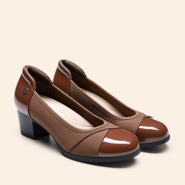 Comfortable Low-Heel Memory Foam Pumps - TAN - 2