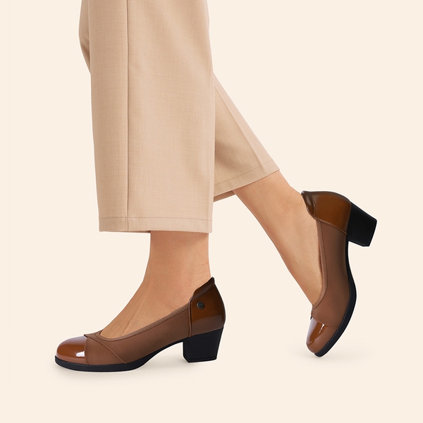 Comfortable Low-Heel Memory Foam Pumps - TAN - 7