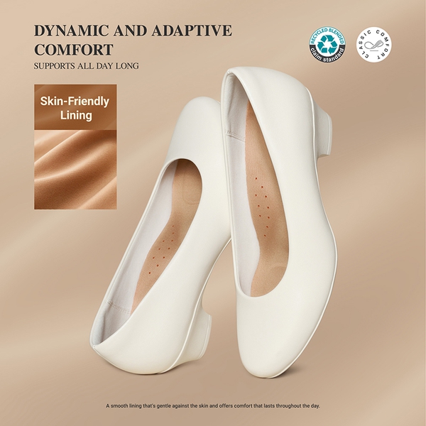 Ascenda Counsel Round-Toe Low Block Heel Pumps - WHITE - 6